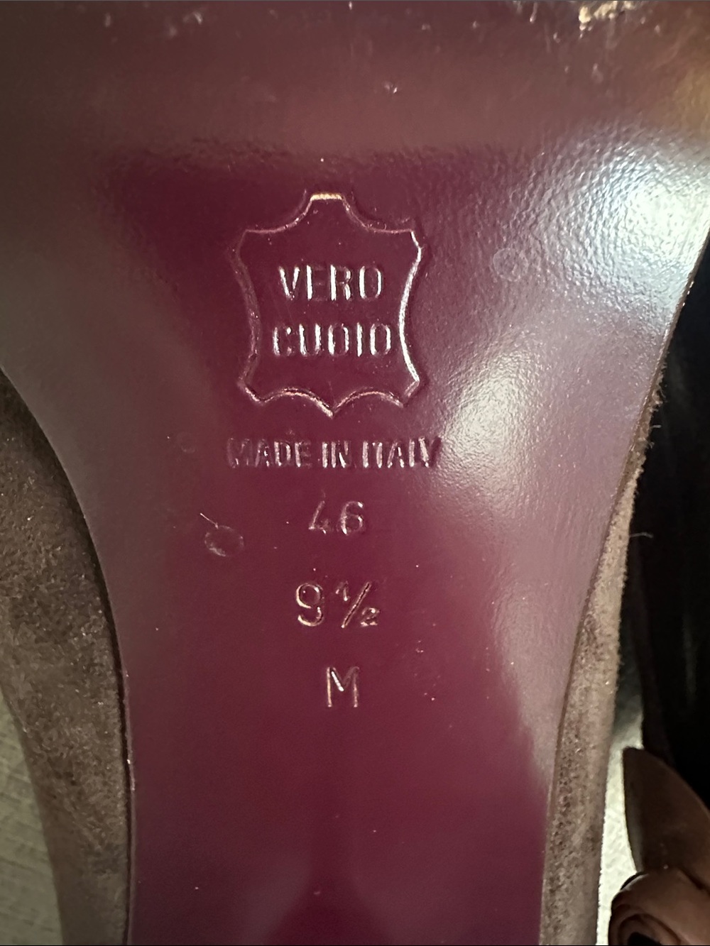 Via Spiga Brown Suede Pumps with Pink Rosette Detail - Picture 4 of 4
